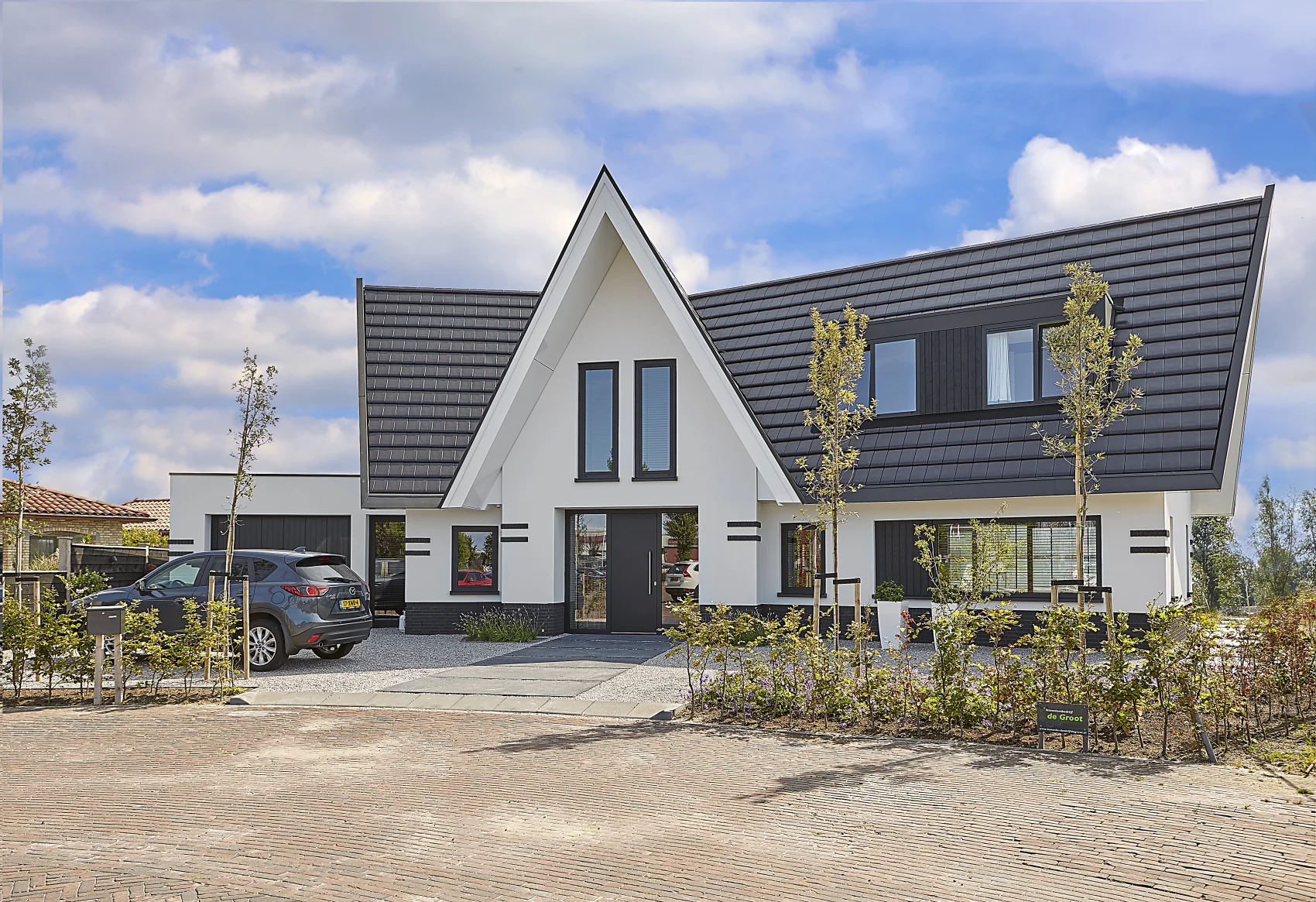 Moderne villa in waaiervorm